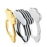 Pack anillos grandes oso bicolor y acetato negro My Other Half