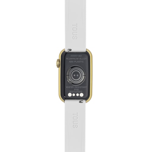Montre smartwatch avec bracelets en nylon et en silicone blanc T-Band