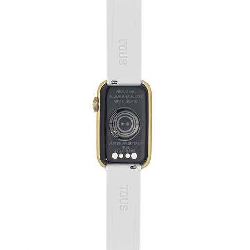 Smartwatch with nylon strap and white silicone strap T-Band