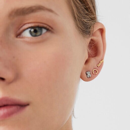 סט עגילי כסף מושחר וורמייל צהוב