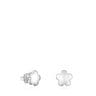 Boucles d'oreilles Bold Motif fleur en argent