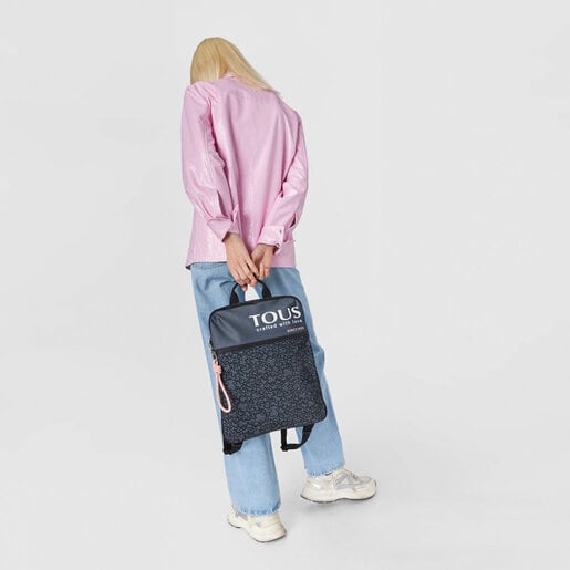 Flat black nylon Kaos Mini Evolution Backpack