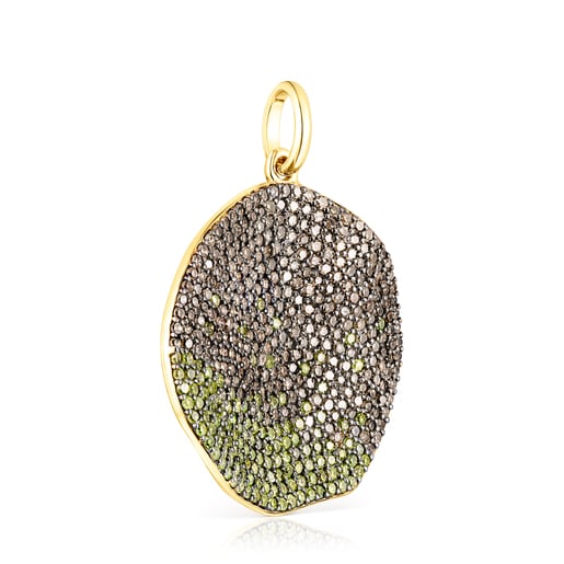 Gold ATELIER Nenufar Pendant with yellow Diamonds