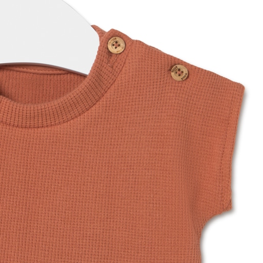 Baby bodysuit with skirt in Classic brick red