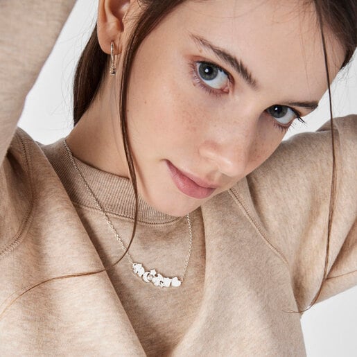 Колье Nocturne с серебряными фигурками и жемчугом