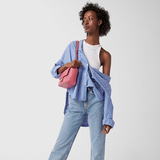 Small fuchsia Kaos Dream Crossbody bag with flap