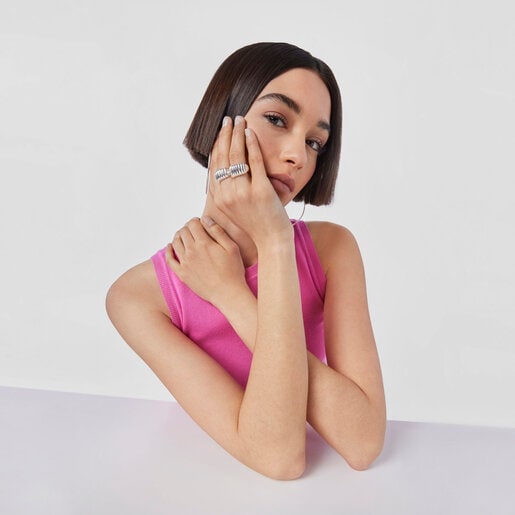 Серебряное галлоновое кольцо TOUS Basics