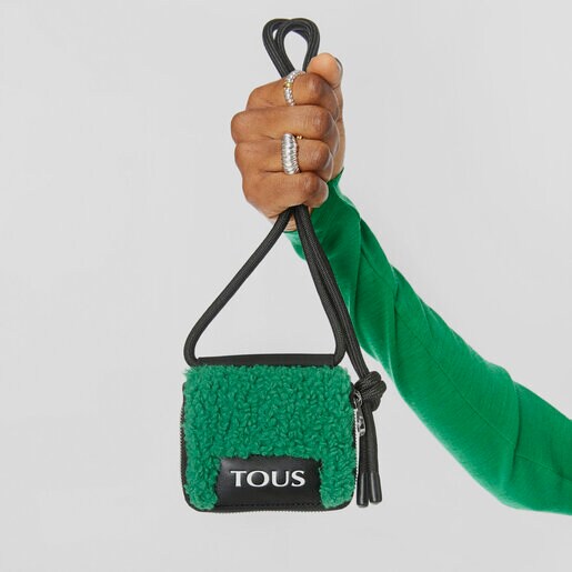 ארנק מטבעות נתלה TOUS Empire Fur בצבע ירוק