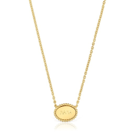 Short Necklace with 18kt gold plating over silver plaque TOUS Mama
