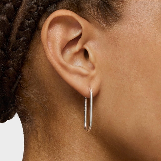 Sweet Dolls two-tone Hoop earrings with bear motif