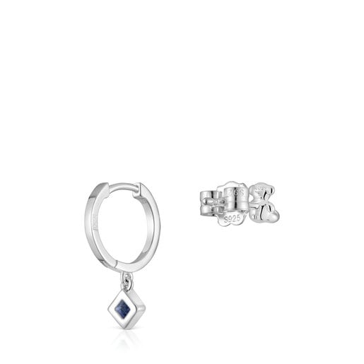 Short/long silver bear Earrings with iolite charm TOUS Basic Colors