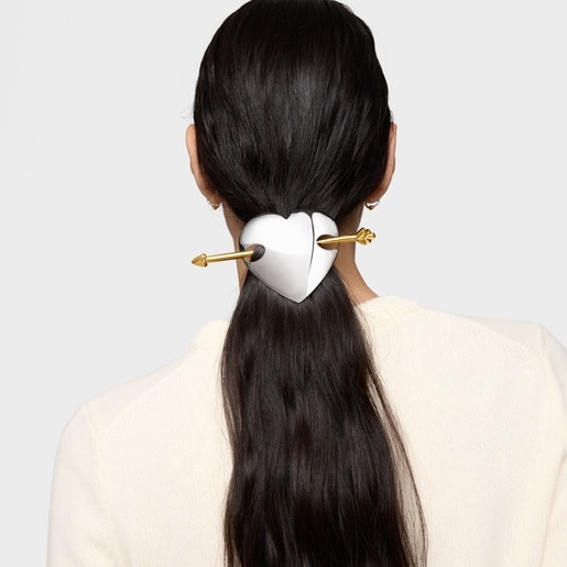 Steel and gold-colored steel Pin TOUS Flechazo