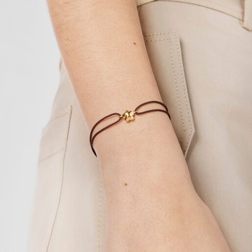 Gold and brown cord Flower bracelet TOUS Balloon | TOUS