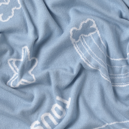 Reversible baby blanket in Nilo sky blue