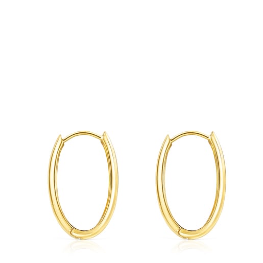 Arracades TOUS Basics oval amb bany d'or 18 kt sobre plata