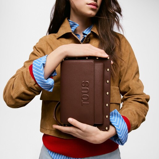 Medium brown Crossbody bag TOUS Audree Studs