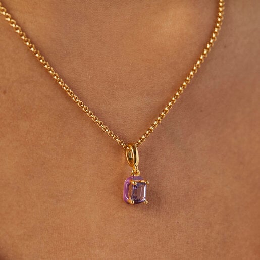 TOUS Vibrant Colors Pendant with amethyst and colored enamel