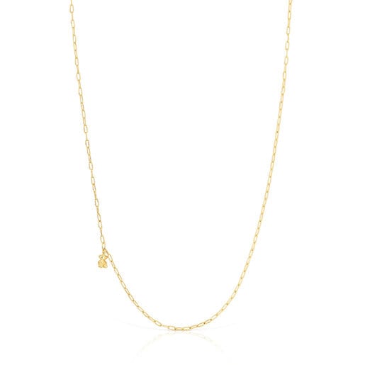 Silver vermeil Bold Bear Necklace with oval rings