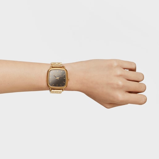 Reloj analógico con brazalete de acero IPG dorado TOUS D-Logo Mirror