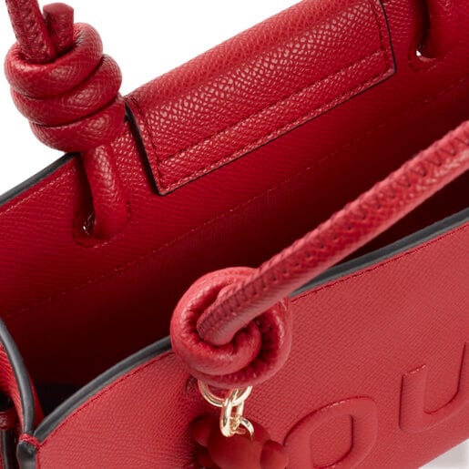 Οριζόντια μίνι τσάντα TOUS La Rue New σε καστανοκόκκινο χρώμα