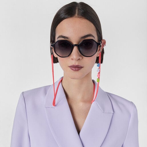 ピンクのマスクとメガネ用チェーン Bears Chain