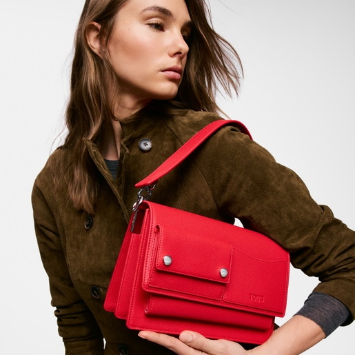 Sac à bandoulière rouge moyen TOUS Audree Pockets