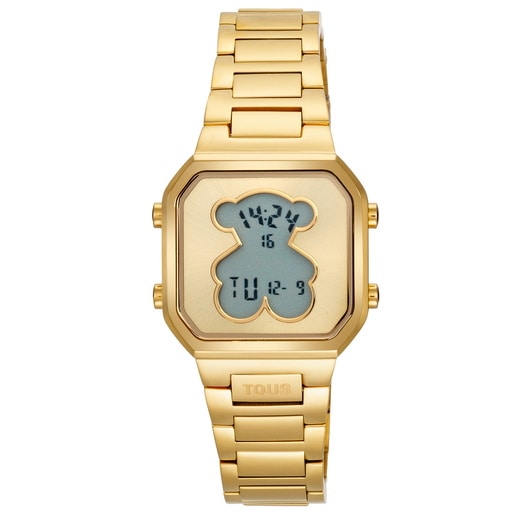 Reloj digital con brazalete de acero dorado D-BEAR MINI