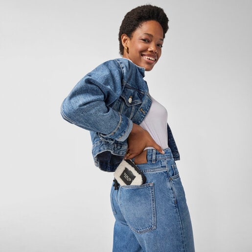 Бежевый кошелек для мелочи Amaya Warm среднего размера