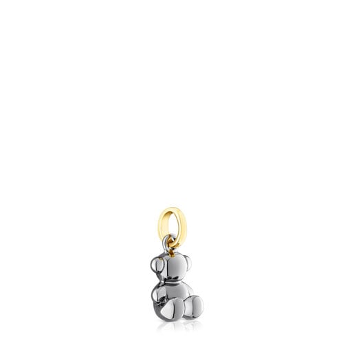 Pendentif ourson Bold Bear en argent dark silver et argent vermeil