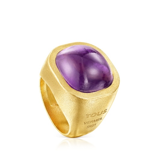 Silver vermeil Nattfall Ring with amethyst