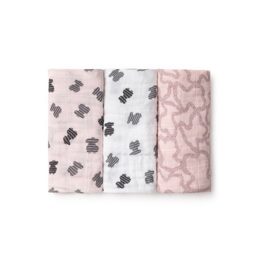 Set of 3 Muse Pink muslins