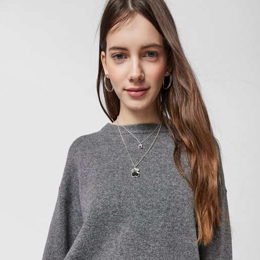 Silver Areia Pendant with onyx