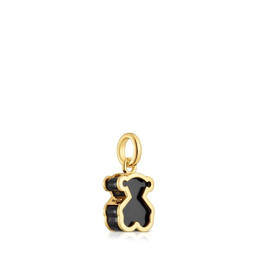 Pendant with 18kt gold plating over silver and black acrylic glass Galaxy