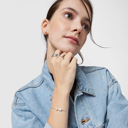 Silver Sweet Dolls Bracelet with pearl