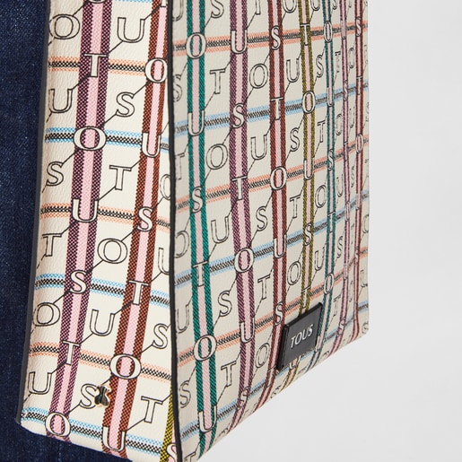 Large beige and black TOUS Crossroad Shopping bag