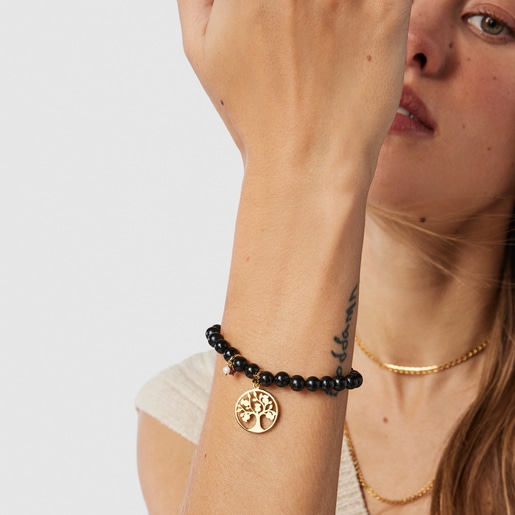 Silver Vermeil TOUS Good Vibes tree Bracelet with Shungites | TOUS