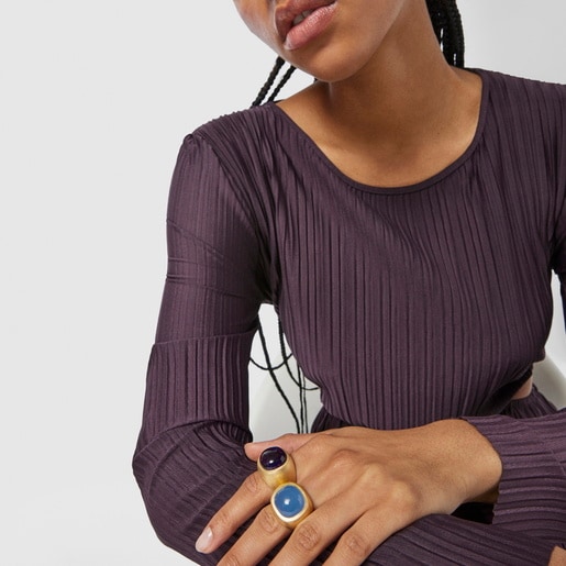 Silver vermeil Nattfall Ring with amethyst