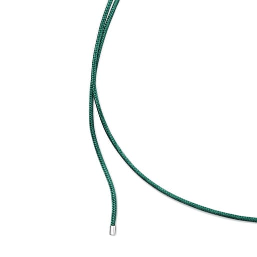 Collar largo de plata en color verde TOUS Basics