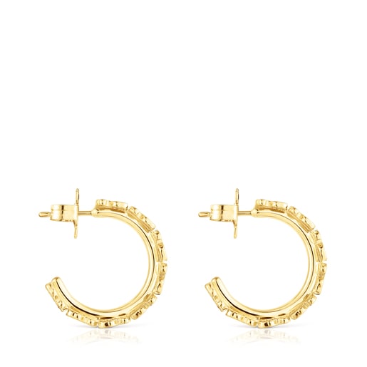 Silver vermeil Straight hoop Earrings