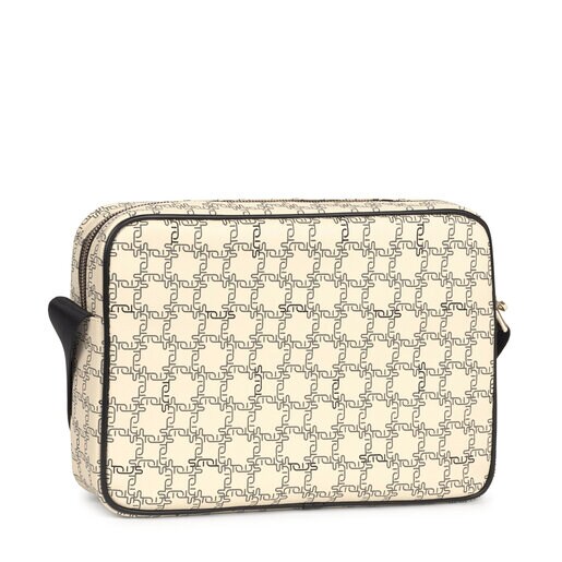 Bolsa Messenger Tous Logogram beige y negro