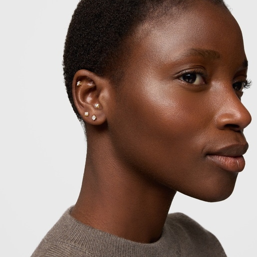 14kt gold Ear piercing with 0.15ct lab-grown diamond Shine LGD