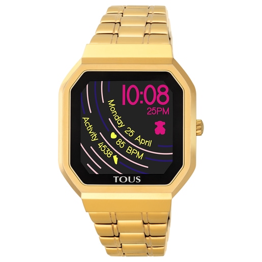 Gold-colored IP steel B-Connect Watch