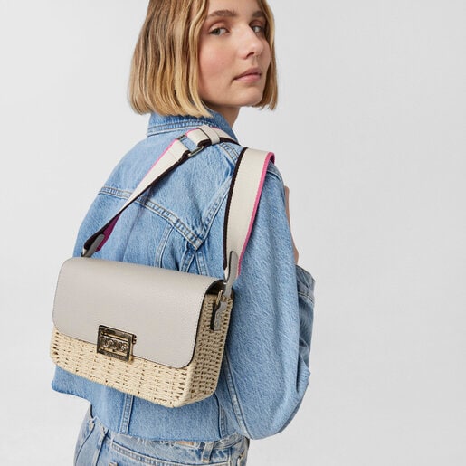 Bandolera de rafia beige TOUS Legacy Summer