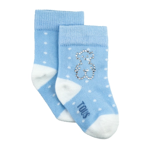 Conjunto de peúgas urso strass Sweet Socks Azul Celeste