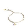 Nylon and gold Lure Bracelet with gemstones