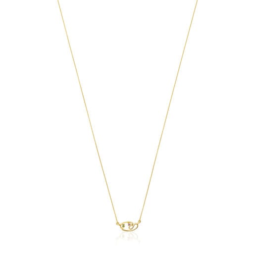 Gold Tsuri necklace with gemstones | TOUS