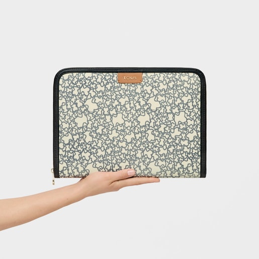 Porta documentos Kaos Mini beige y negro