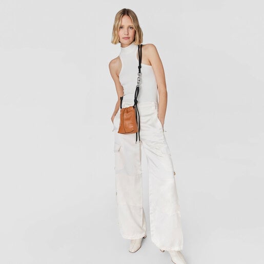 תיק מיני TOUS Cloud מעור בצבע טבעי