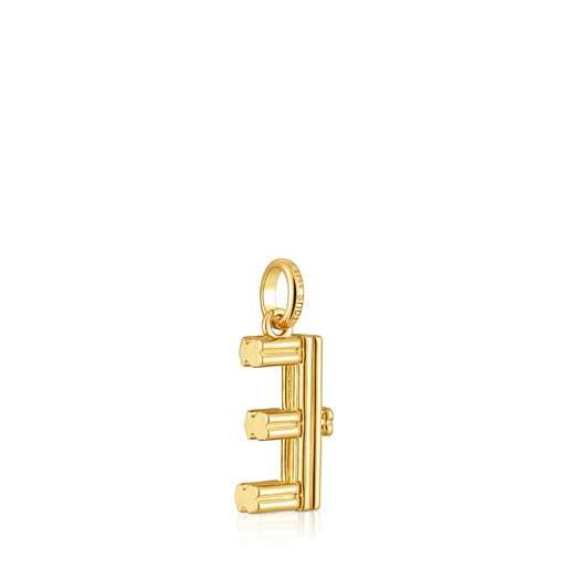 Medium 18kt gold plating over silver letter E Pendant TOUS Alphabet