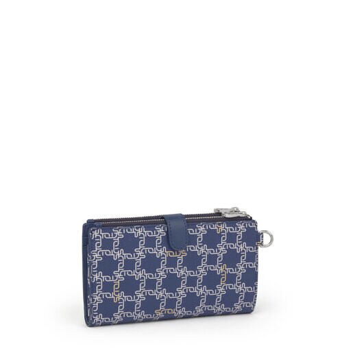 Μπλε navy Πορτοφόλι-τσάντα clutch TOUS Logogram